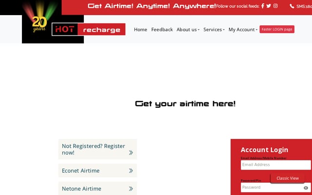 Screenshot of hot.co.zw