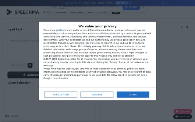 Screenshot of speechma.com