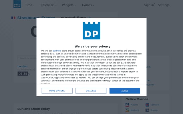 Screenshot of dayspedia.com