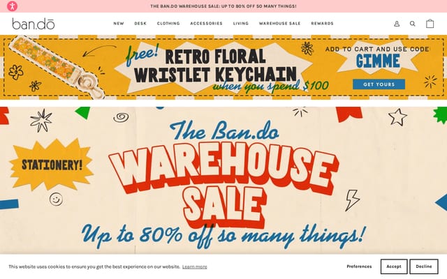 Screenshot of bando.com