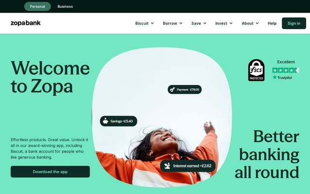Screenshot of zopa.com