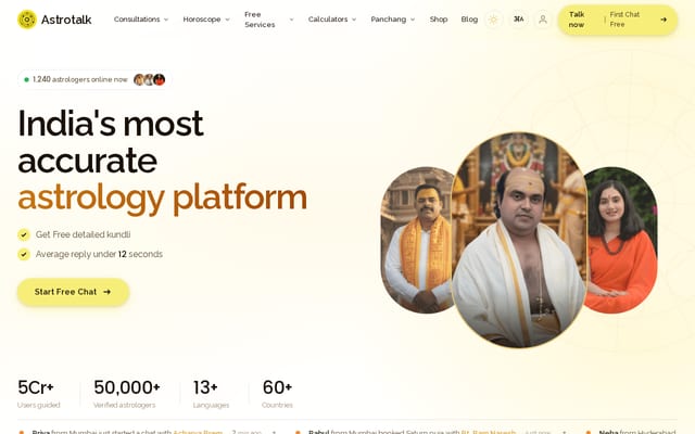 Screenshot of astrotalk.com