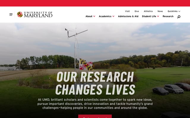 Screenshot of umd.edu