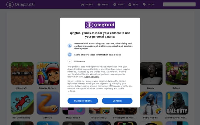 Screenshot of qingtudi.com