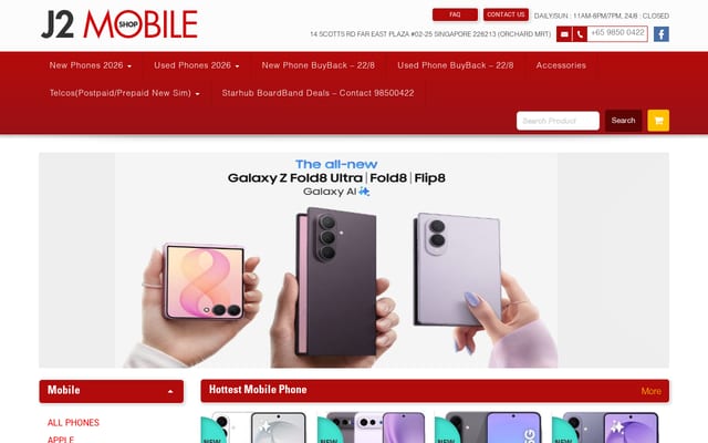 Screenshot of j2mobileshop.com.sg