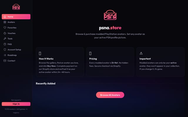 Screenshot of psna.store