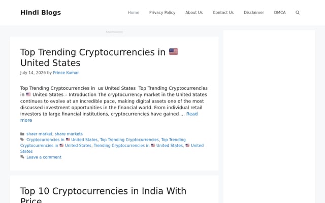 Screenshot of hindiblogs.org