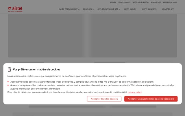 Screenshot of airtel.cd