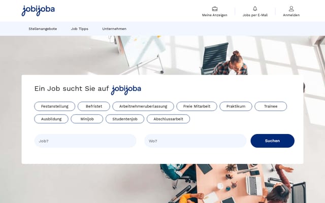 Screenshot of jobijoba.de