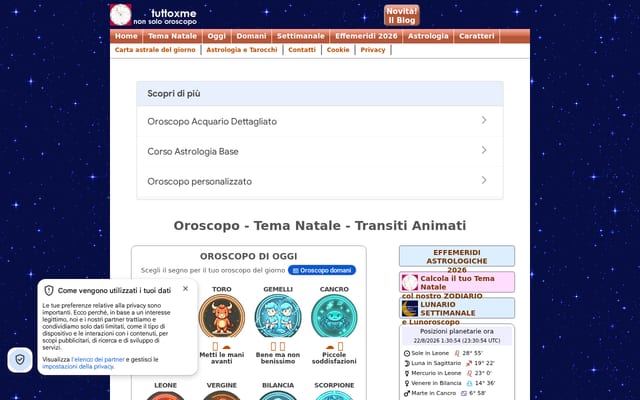 Screenshot of tuttoxme.com