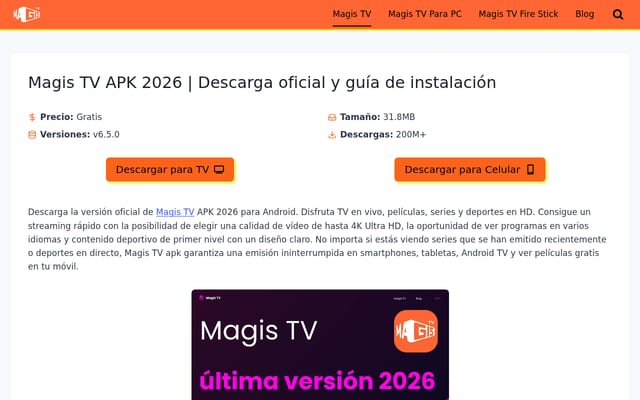 Screenshot of themagistv.com
