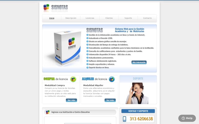Screenshot of sisnotas.net