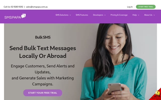 Screenshot of smspapa.com.au
