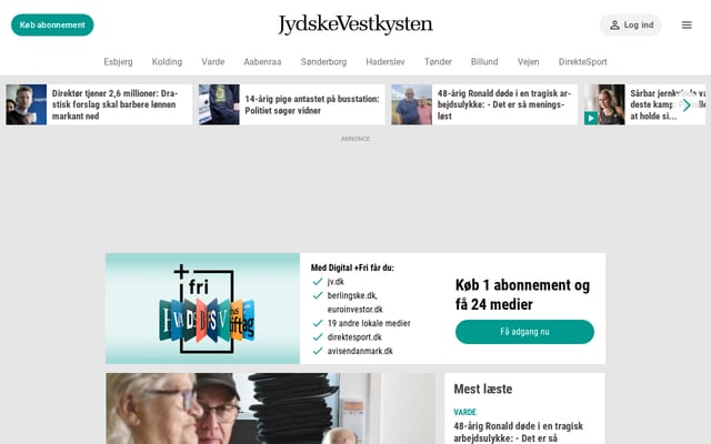 Screenshot of jv.dk
