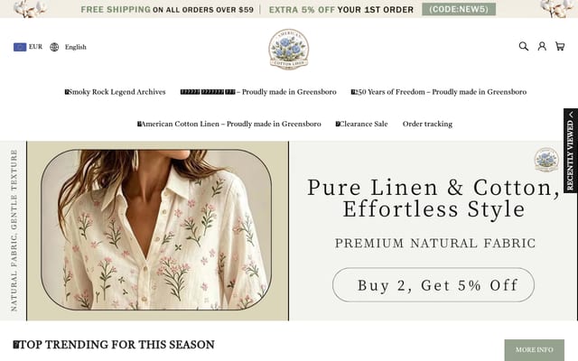 Screenshot of americancottonlinen.com