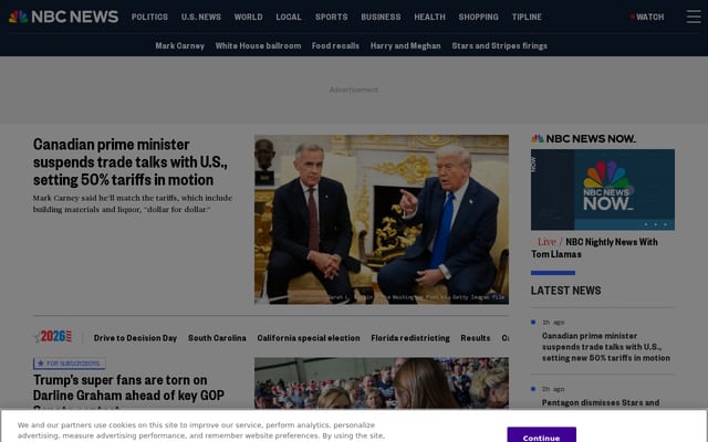 Screenshot of nbcnews.com