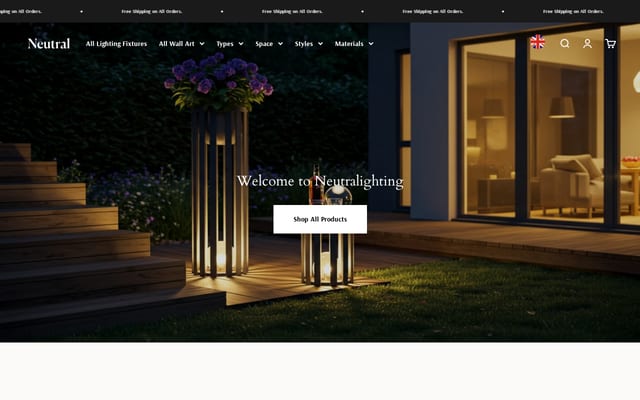 Screenshot of neutralighting.co.uk