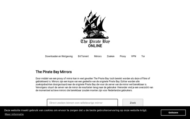 Screenshot of thepiratebayonline.nl