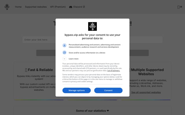 Screenshot of bypass.vip