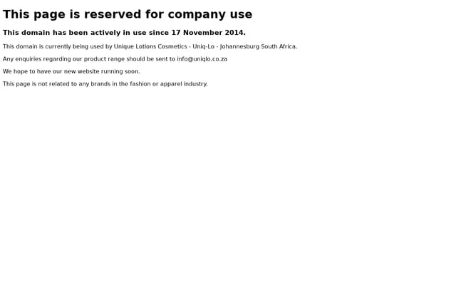 Screenshot of uniqlo.co.za