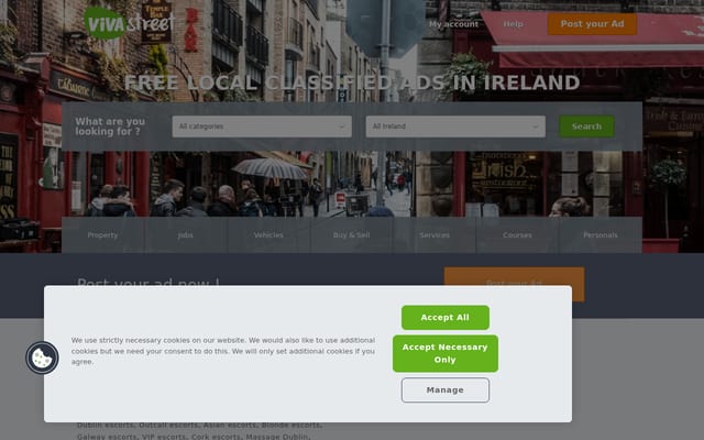 Screenshot of vivastreet.ie