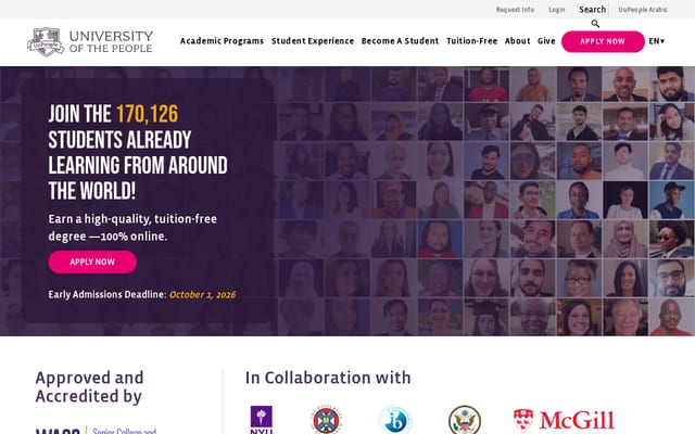 Screenshot of uopeople.edu
