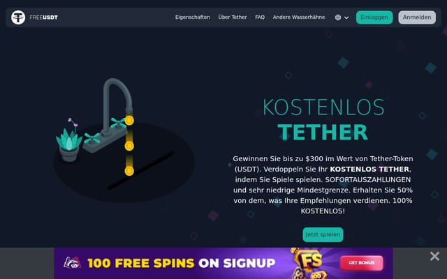 Screenshot of freetether.com