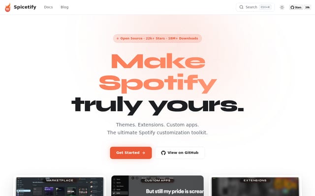 Screenshot of spicetify.app