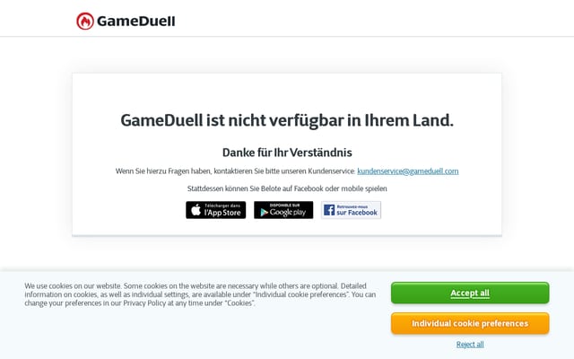 Screenshot of gameduell.de
