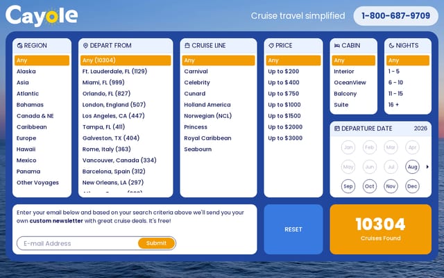 Screenshot of cayole.com