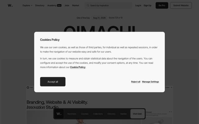Screenshot of awwwards.com