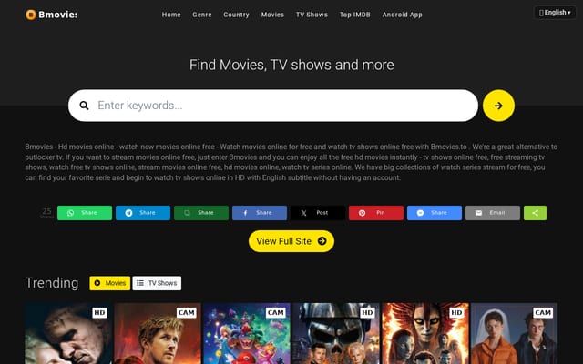 Screenshot of b-bmovies.com