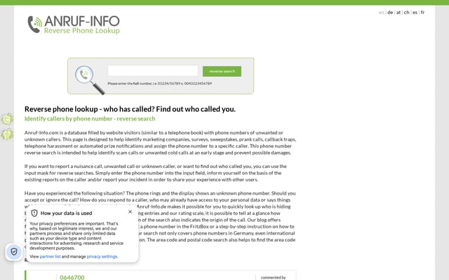Screenshot of anruf-info.com