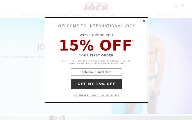 Screenshot of internationaljock.com