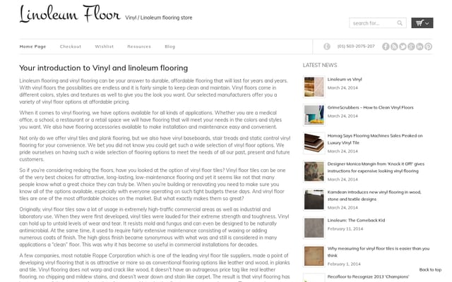 Screenshot of linoleumfloor.net