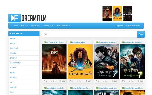 Screenshot of dreamfilm.biz