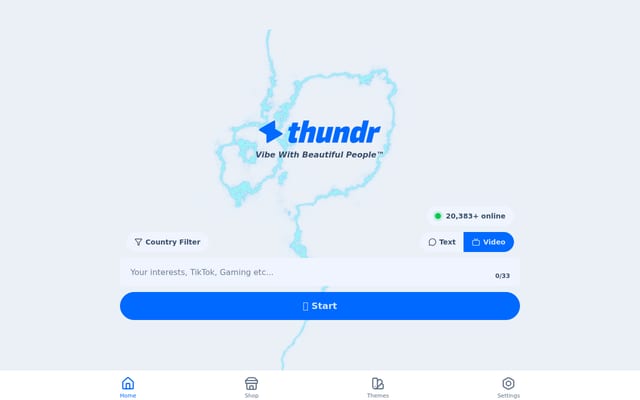 Screenshot of thundr.tv