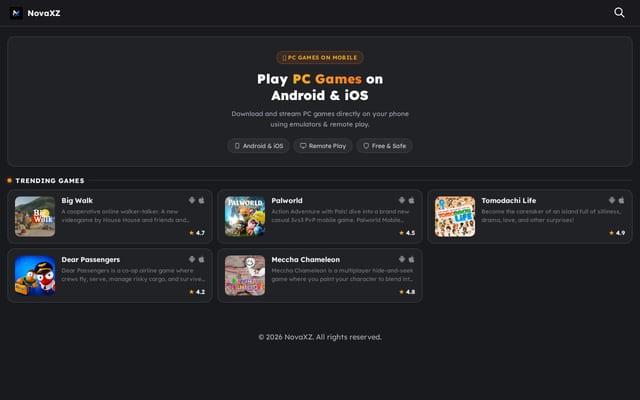 Screenshot of novaxz.com