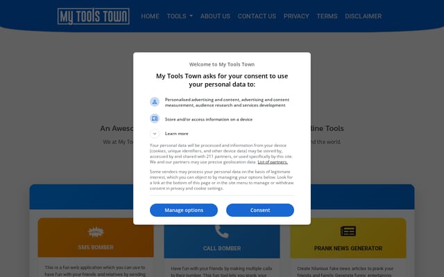 Screenshot of mytoolstown.com
