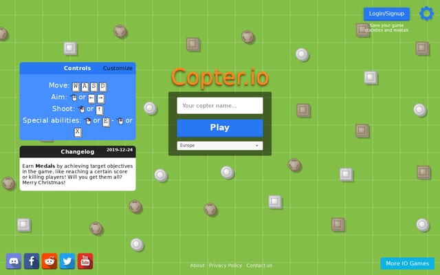 Screenshot of copter.io