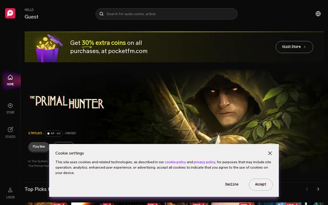 Screenshot of pocketfm.com