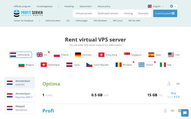 Screenshot of profitserver.net