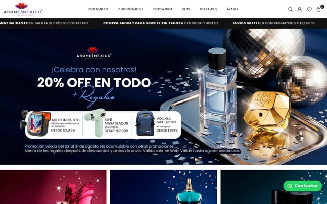 Screenshot of arome.mx