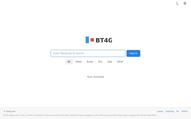 Screenshot of bt4g.com