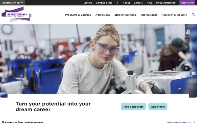 Screenshot of saskpolytech.ca