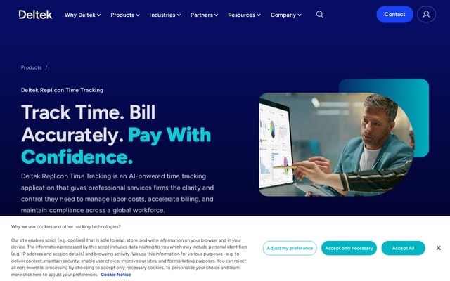 Screenshot of replicon.com