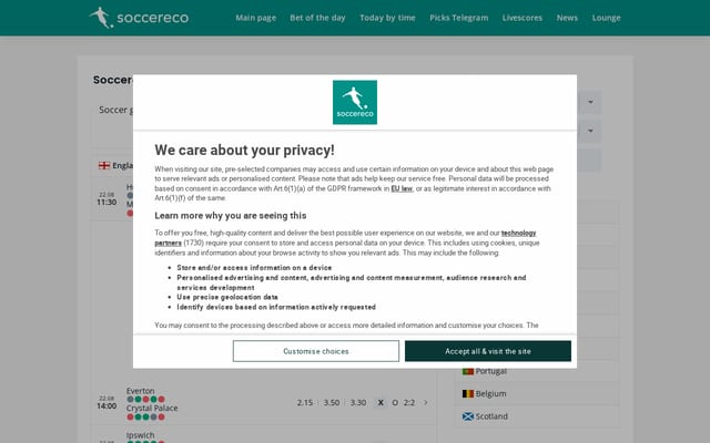 Screenshot of soccereco.com