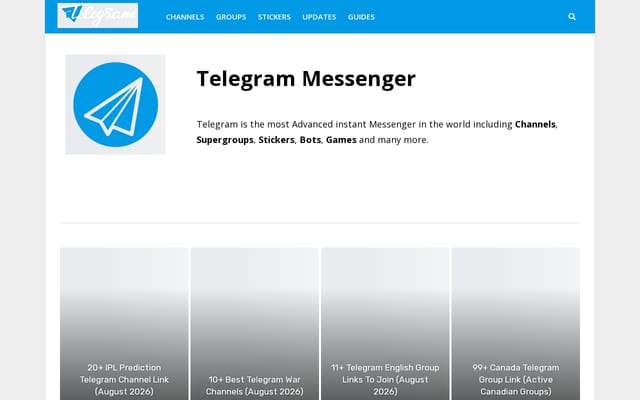 Screenshot of telegramguide.com