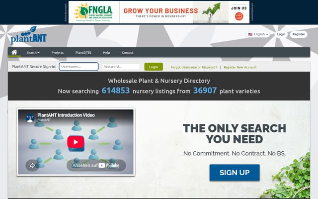 Screenshot of plantant.com