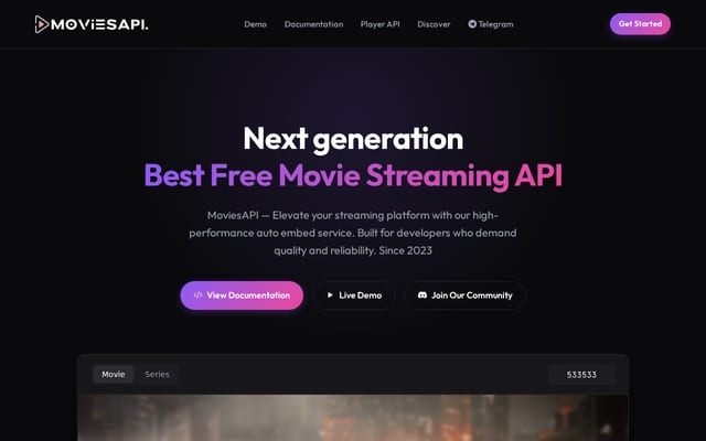 Screenshot of moviesapi.to